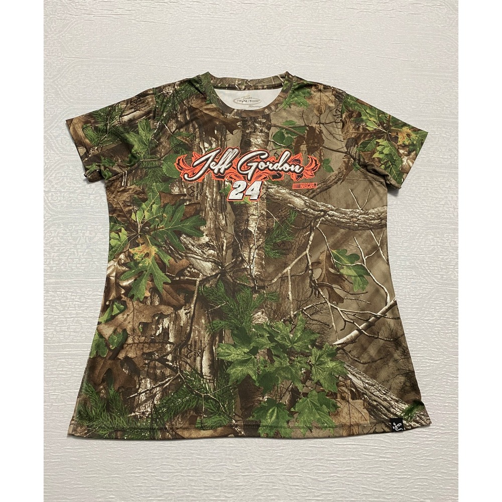 Team Realtree Jeff Gordon 24 Nascar Racing Realtree Camo T-Shirt Women's XL